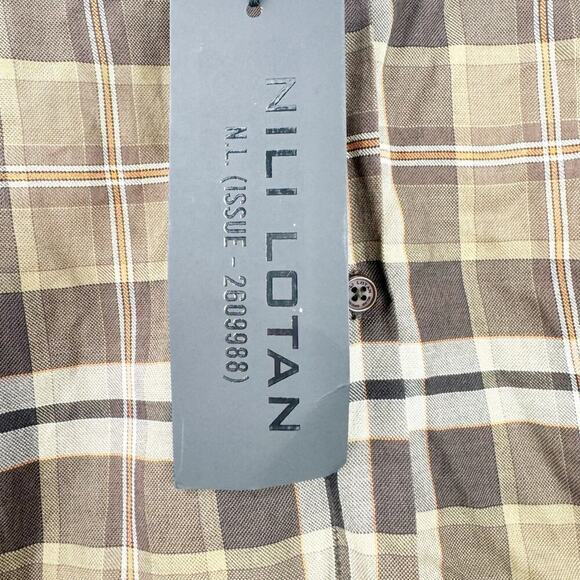 Nili Lotan Plaid Lydia Button Down Shirt Top Long Sleeve Brown Size XS NWT - Picture 10 of 12